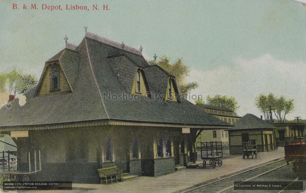Postcard: Boston & Maine Depot, Lisbon, New Hampshire